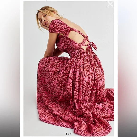 NWT FREE PEOPLE RARE- UltraViolet Raspberry Combo Dress - Picture 2 of 8